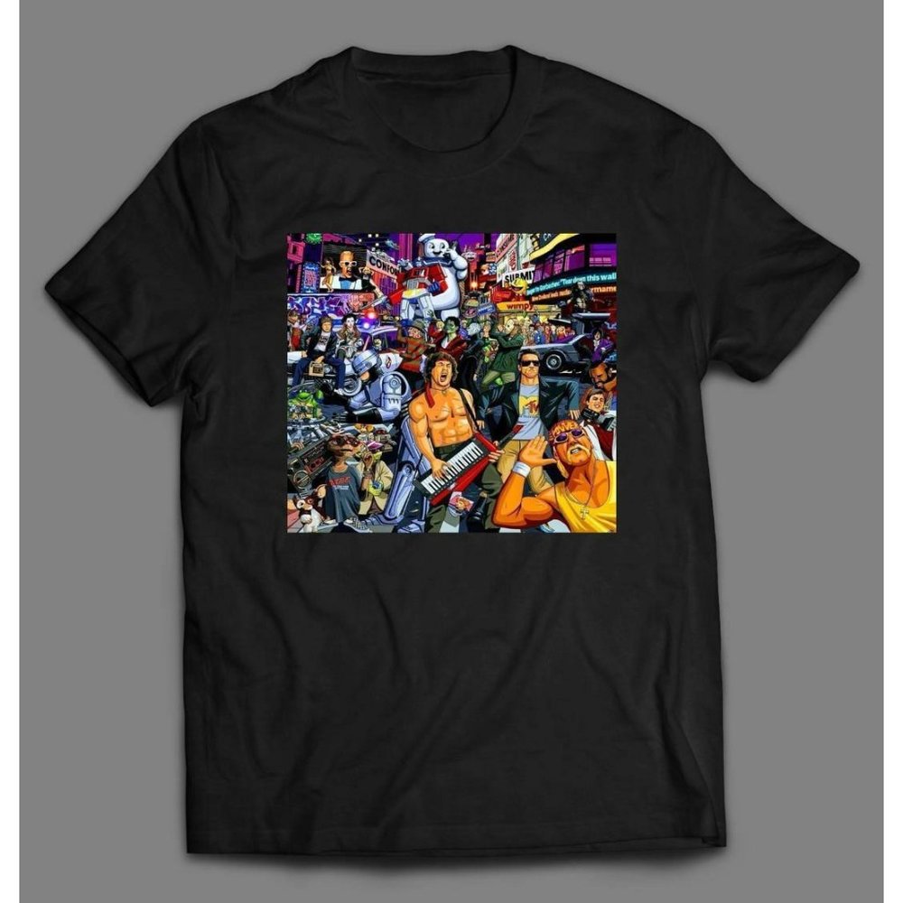 SICK COLLAGE OF THE 80S-90S POP CULTURE *SHIRT